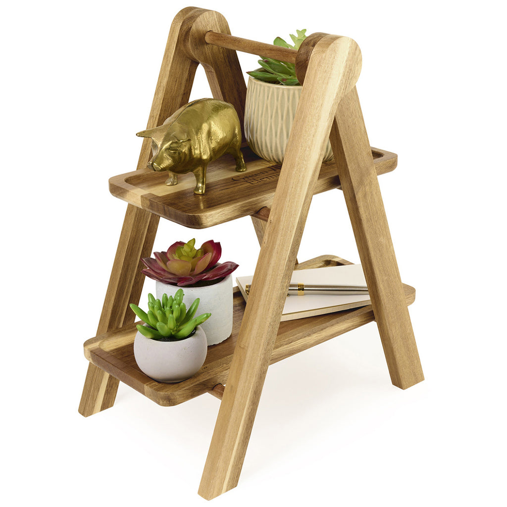 La Cuisine Wood 2 Tier Serving Tray