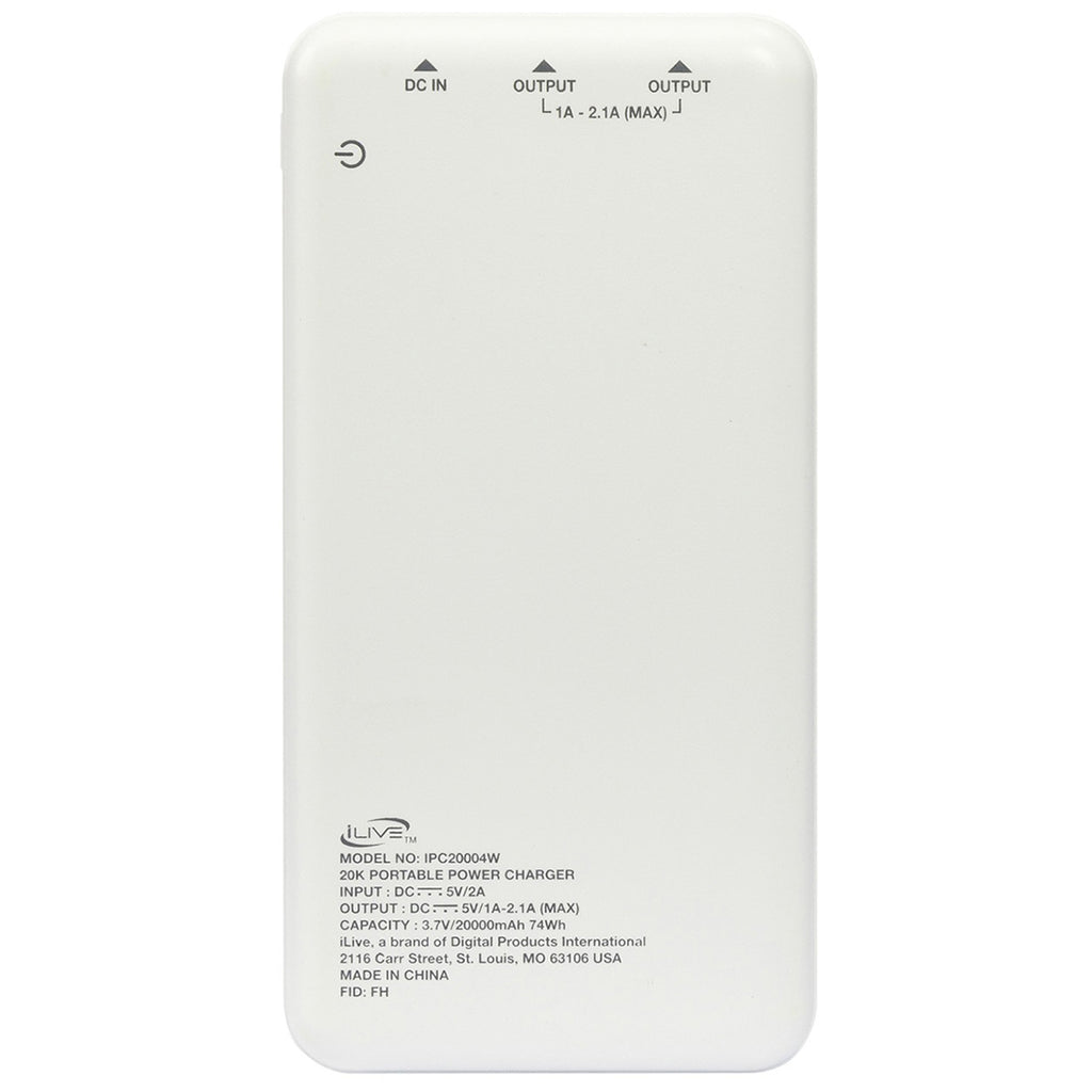 iLive White 20K Power Bank