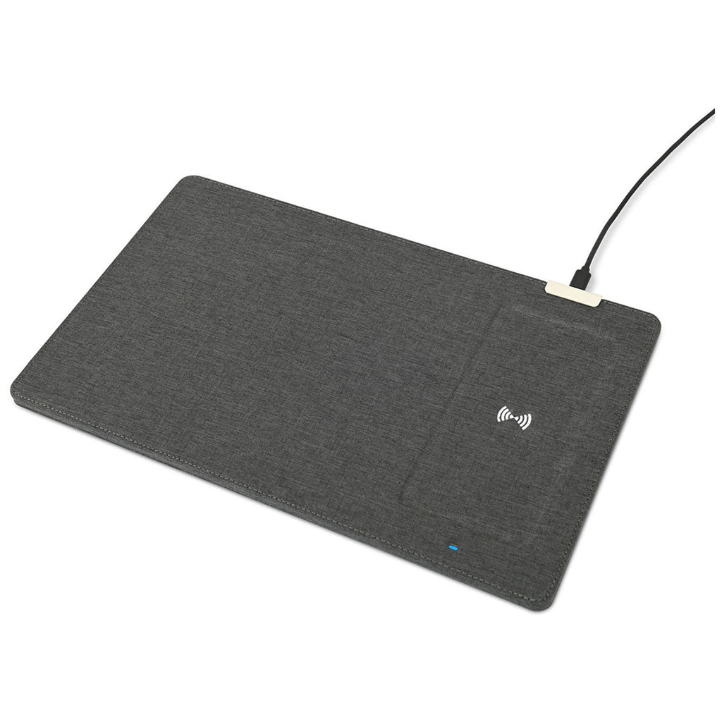 Gemline Charcoal Heather Eden Wireless Charging Mouse Pad