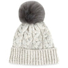 Ahead Oatmeal Speckle Pom Knit Hat