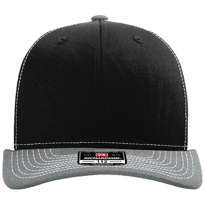 Richardson Black/White/Heather Grey Trucker Cap