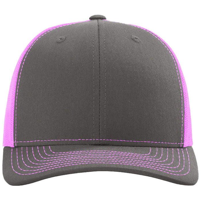 Richardson Charcoal/Neon Pink Trucker Cap