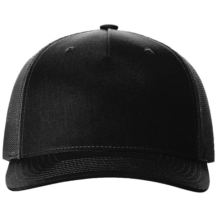 Richardson Black Five-Panel Trucker