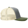 Richardson Heather Grey/Birch/Army Olive Five-Panel Trucker
