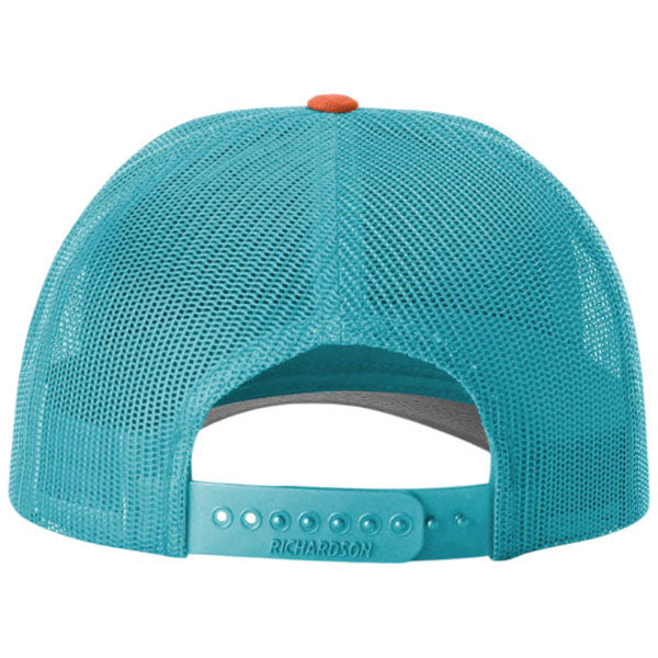 Richardson White/Hawaiian Blue/Pale Orange Low Pro Trucker