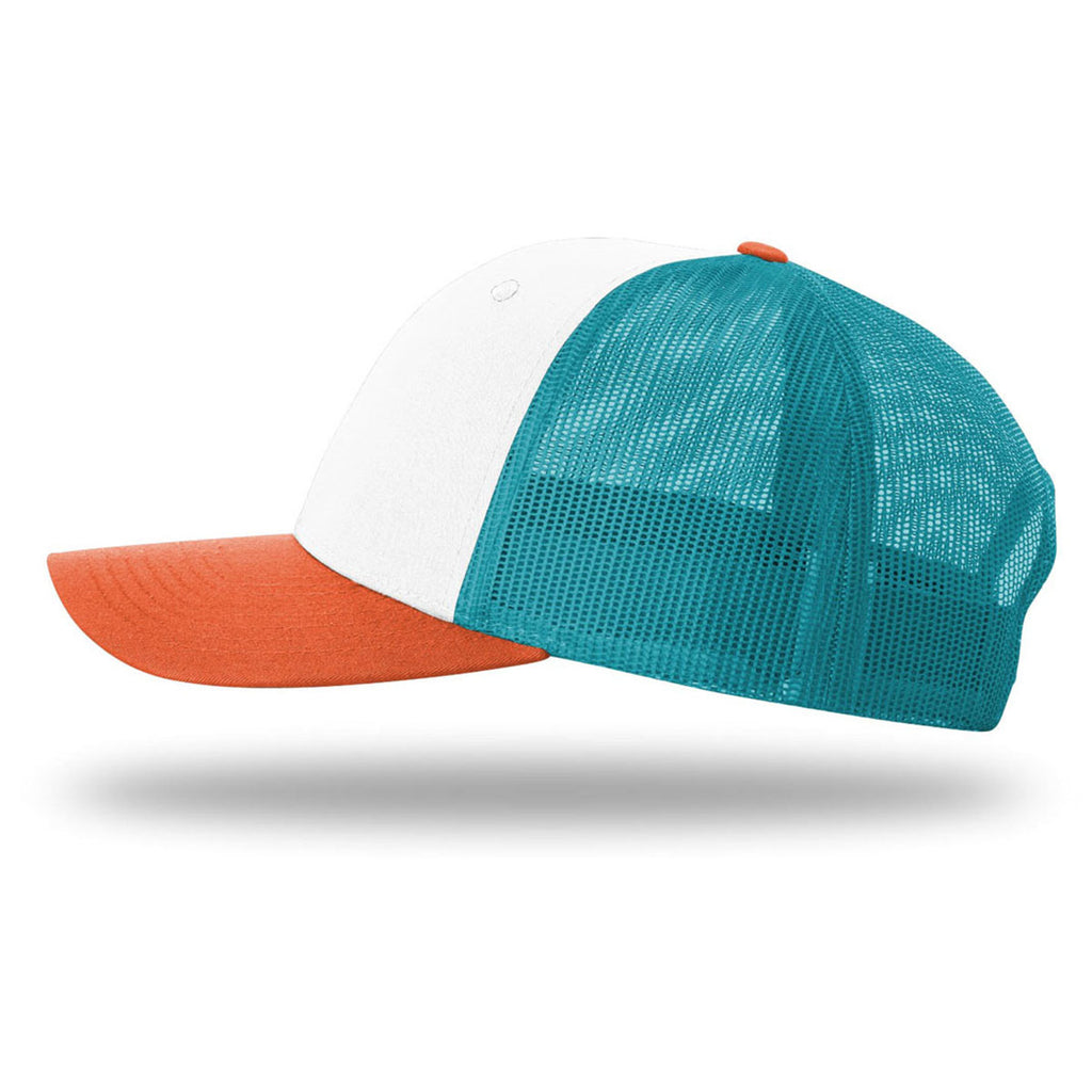 Richardson White/Hawaiian Blue/Pale Orange Low Pro Trucker