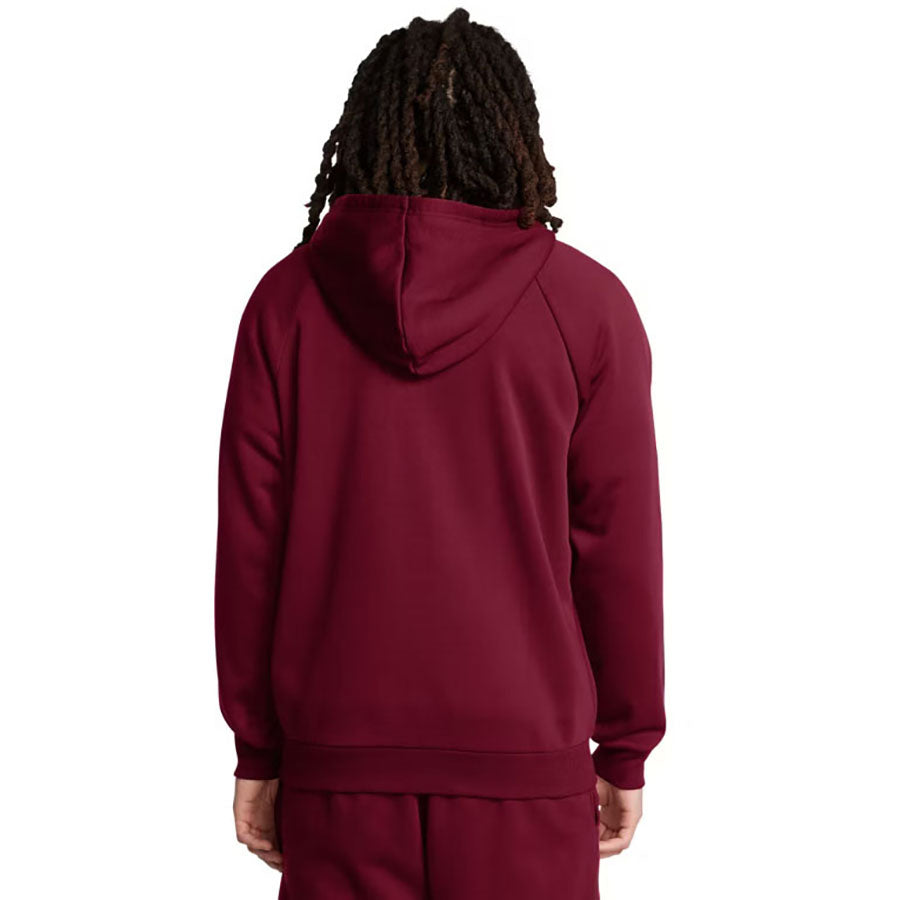 Under Armour Men's Cardinal/White Rival Fleece Full Zip Hoodie