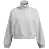 Under Armour Women's Mod Grey Light Heather/White Icon Fleece Oversized 1/2 Zip