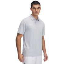 Under Armour Men's Mod Grey/White Drive Team Stripe Polo