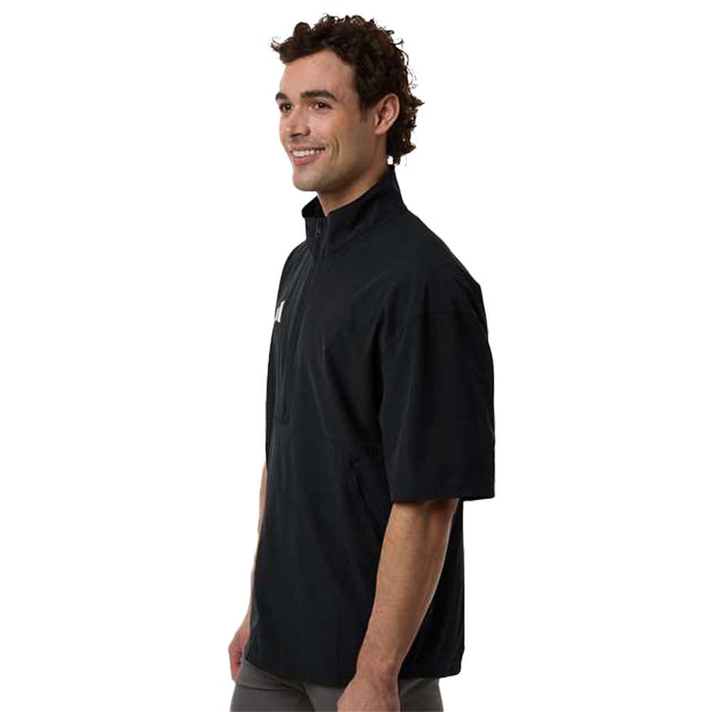Adidas Men's Black/White Short Sleeve Quarter-Zip Pullover - AT505