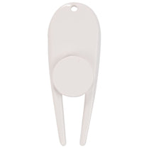 Leed's White Divot Tool with Ball Marker