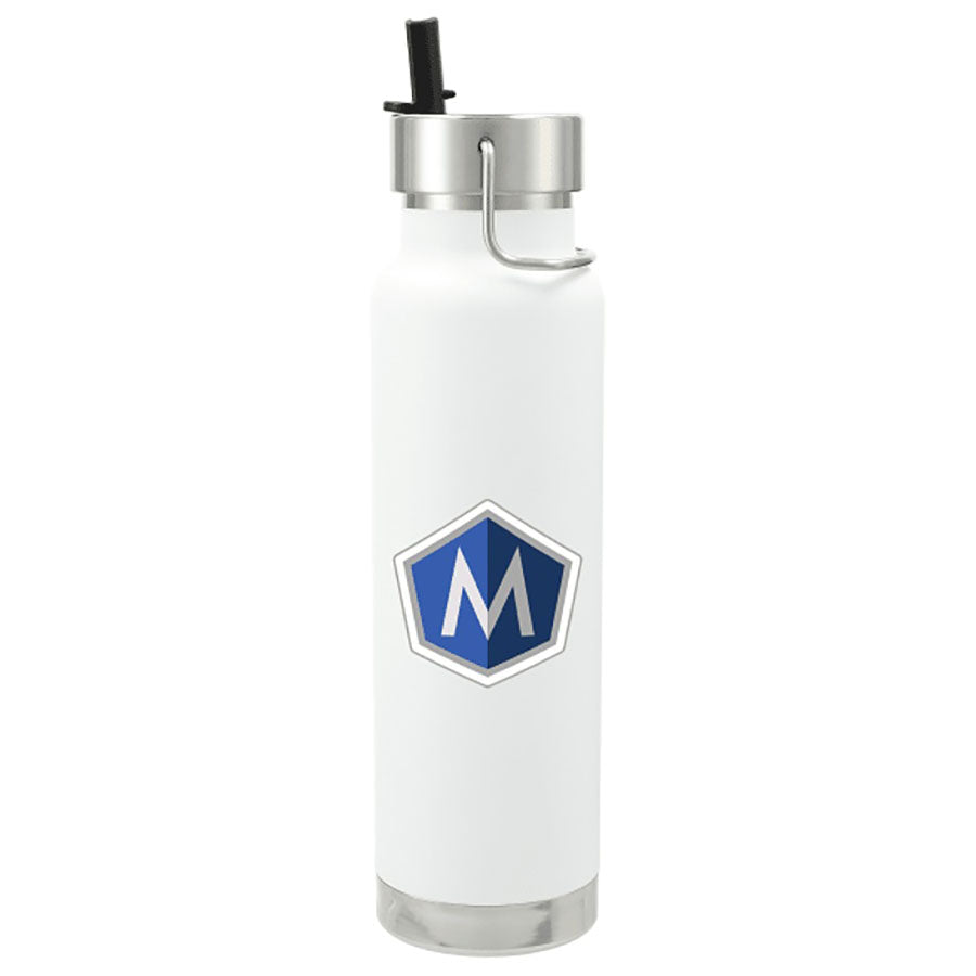 Leed's White Thor Copper Vacuum Insulated Bottle 25oz Straw Lid