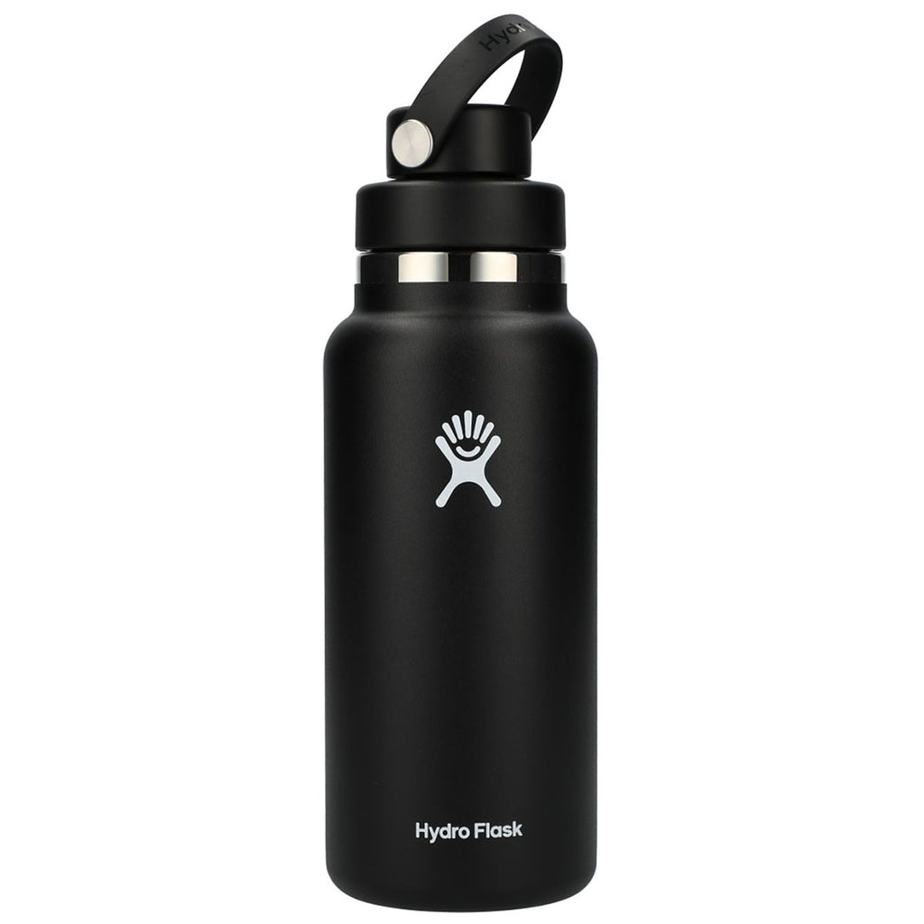 Hydro Flask Black Wide Mouth 32oz Bottle with Flex Chug Cap