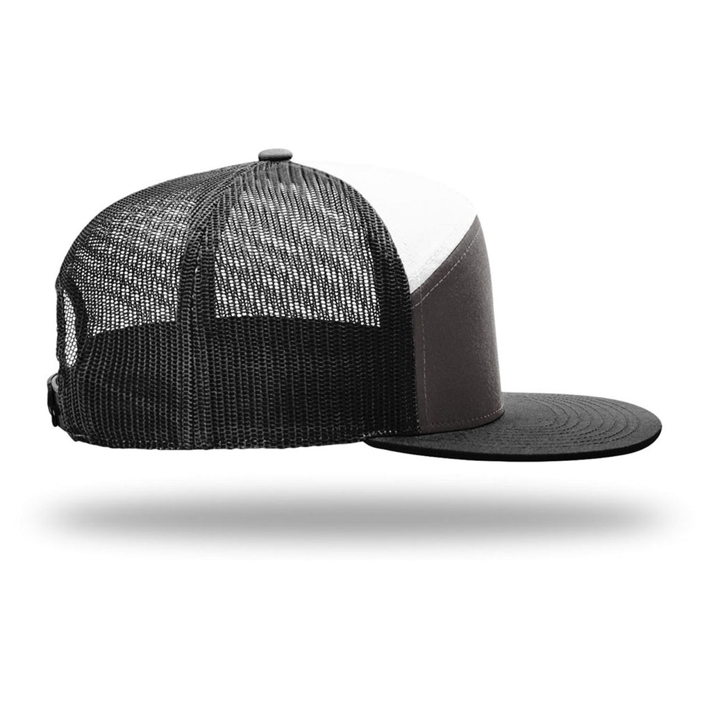 Richardson Charcoal/Black/White 7-Panel Trucker