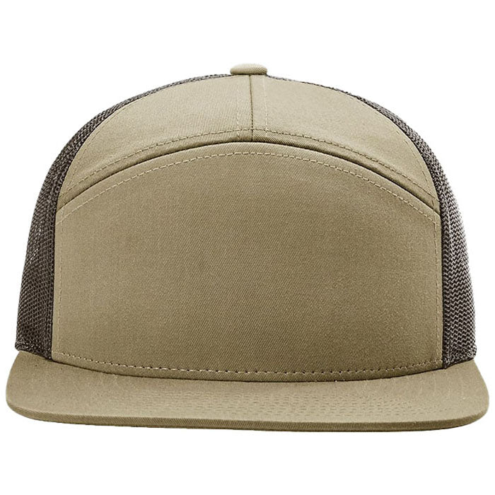 Richardson Pale Khaki/Brown 7-Panel Trucker