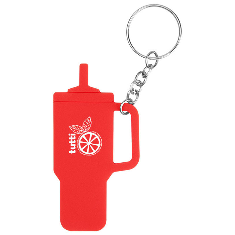 Hit Red Intrepid Tumbler Shaped Silicone Key Ring