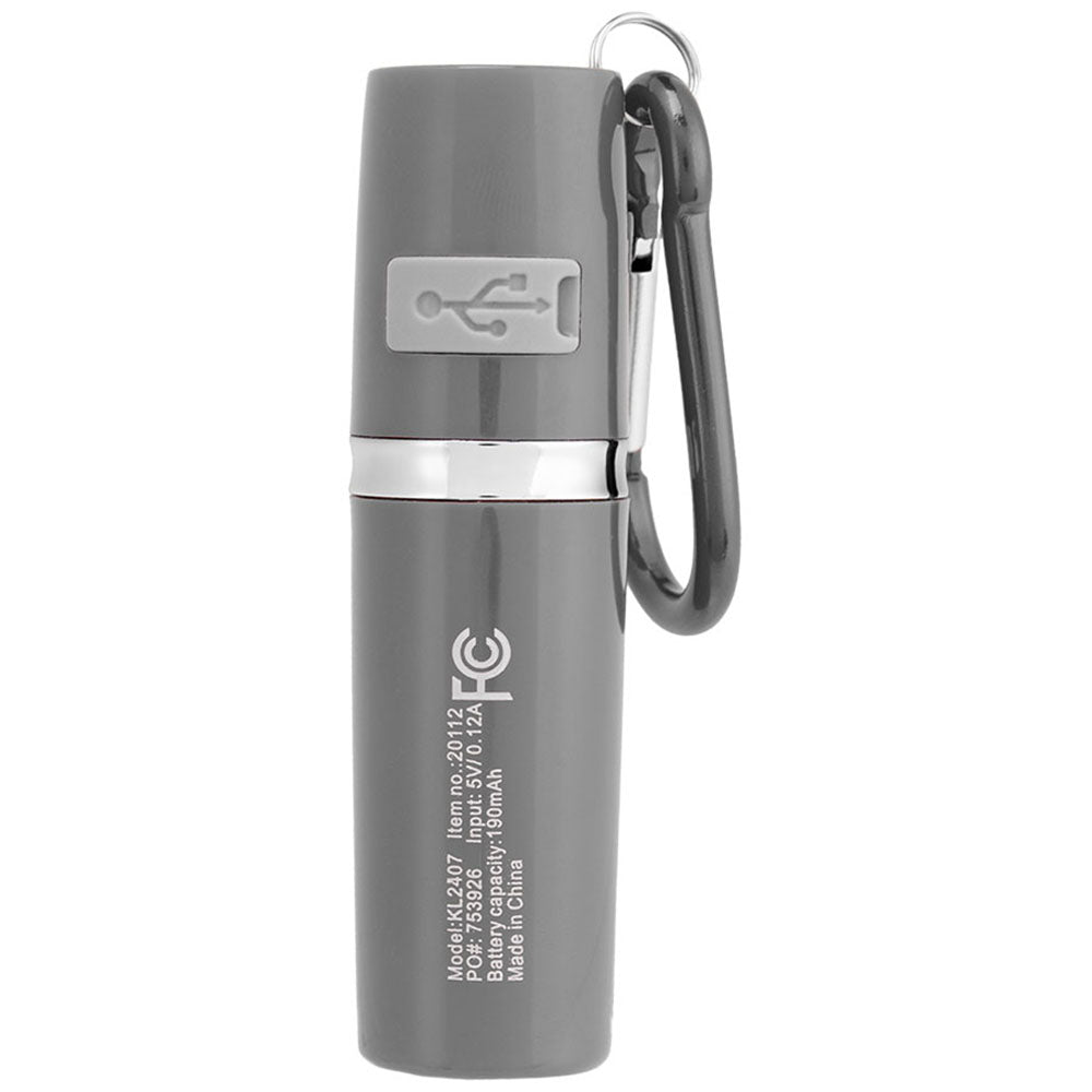 Hit Grey Rechargeable Portable Alarm And Flashlight With Carabiner Attachment