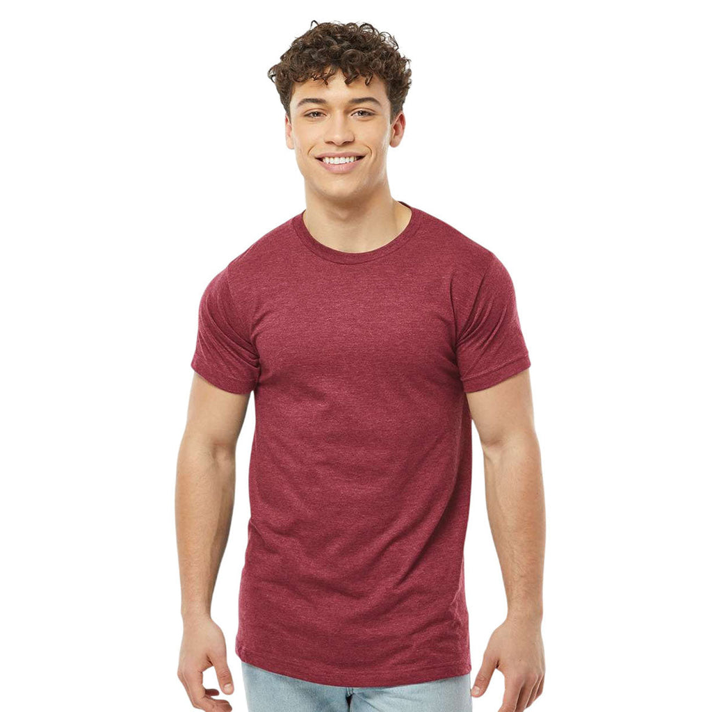 Tultex Unisex Heather Cardinal Fine Jersey T-Shirt