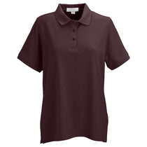 Vantage Women's Deep Maroon Soft-Blend Double-Tuck Pique Polo