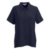 Vantage Women's Navy Soft-Blend Double-Tuck Pique Polo