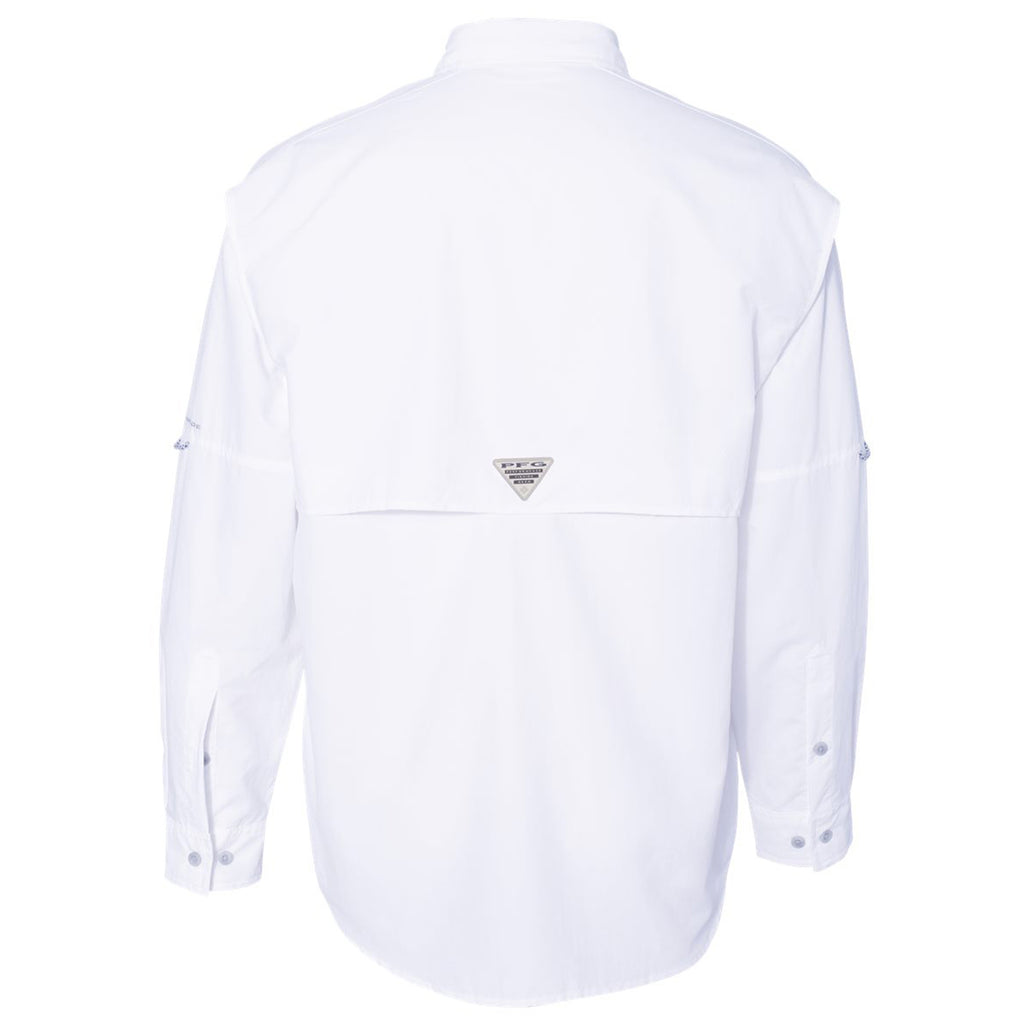 Columbia Men's White PFG Bahama Long Sleeve Shirt