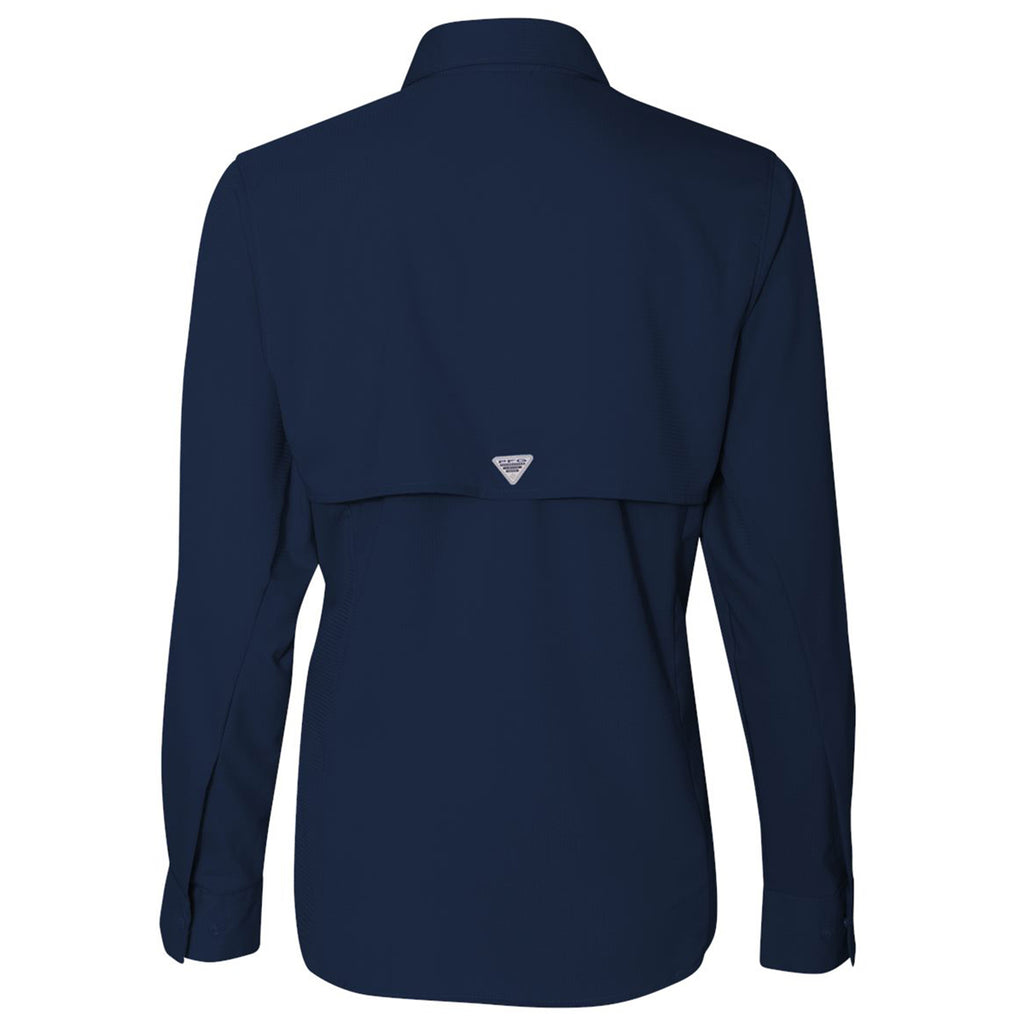 Columbia Women's Collegiate Navy PFG Tamiami Long Sleeve Shirt