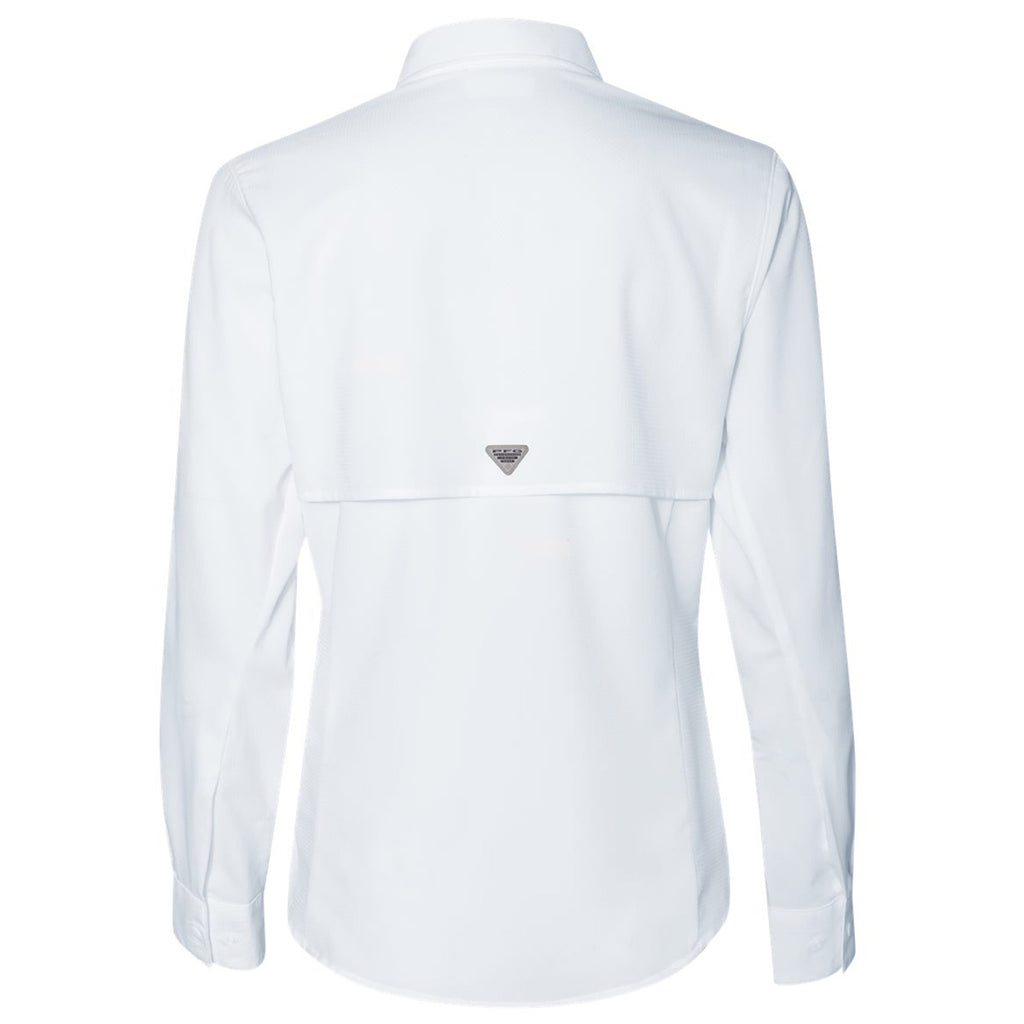 Columbia Women's White PFG Tamiami Long Sleeve Shirt