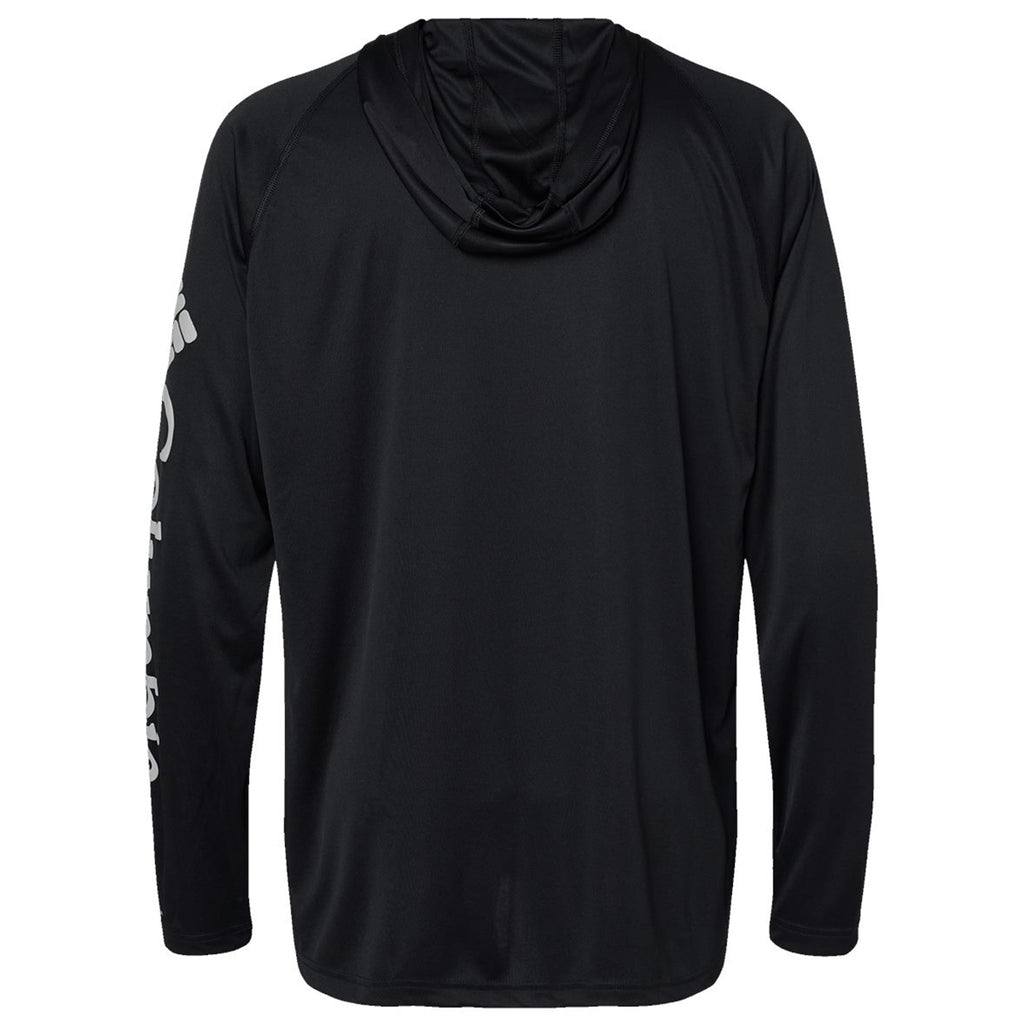 Columbia Men's Black/Cool Grey PFG Terminal Tackle Hooded Long Sleeve T-Shirt