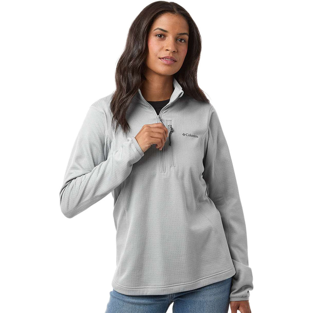 Columbia Women's Columbia Grey Essential Hike Grid Fleece Half-Zip Pullover