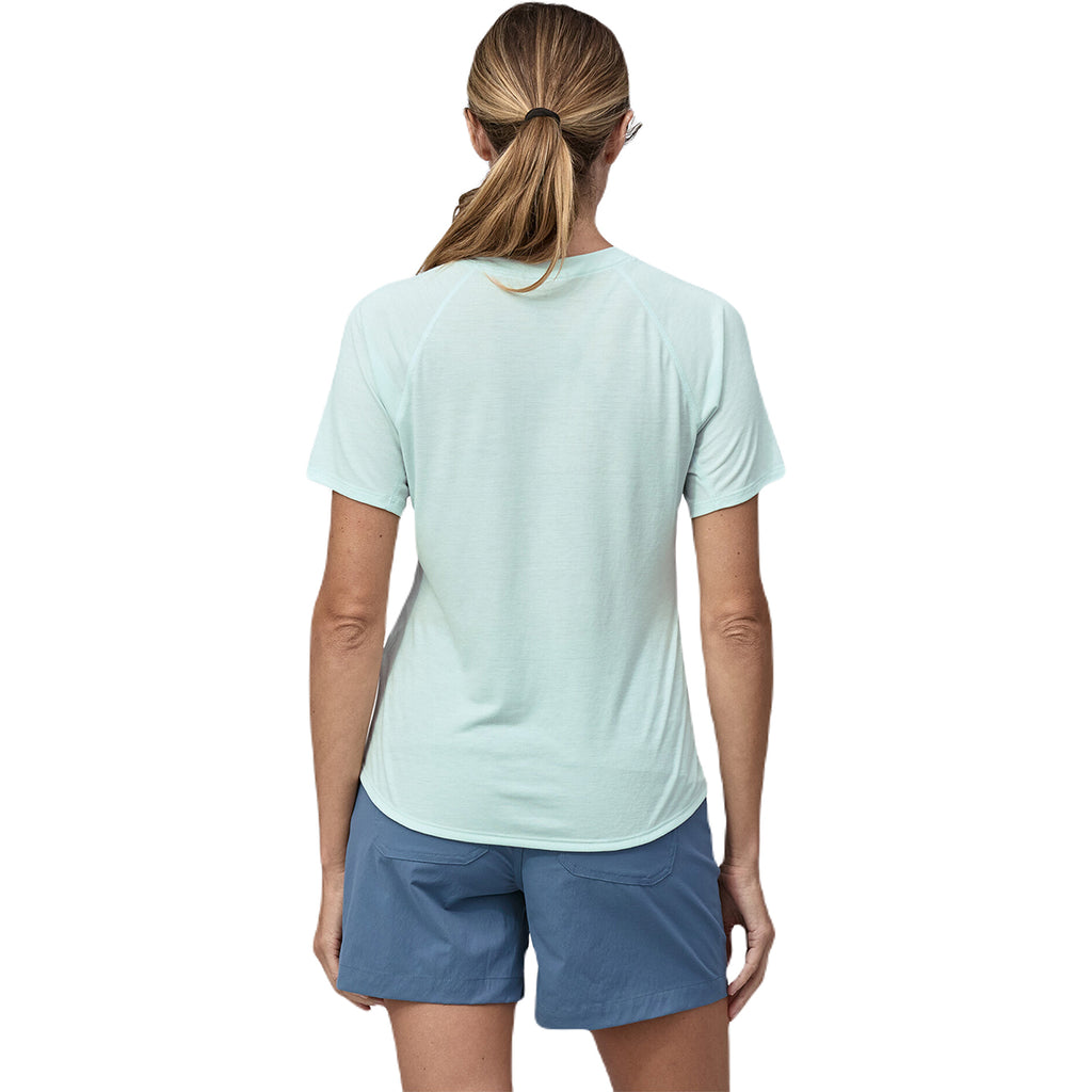 Patagonia Women's Forge Mark Crest: Wispy Green Capilene Cool Trail Graphic Shirt