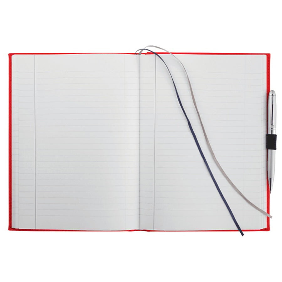 JournalBooks Red 7'' x 10'' FSC Mix Pedova UltraHyde Hardcover Large Bound JournalBook