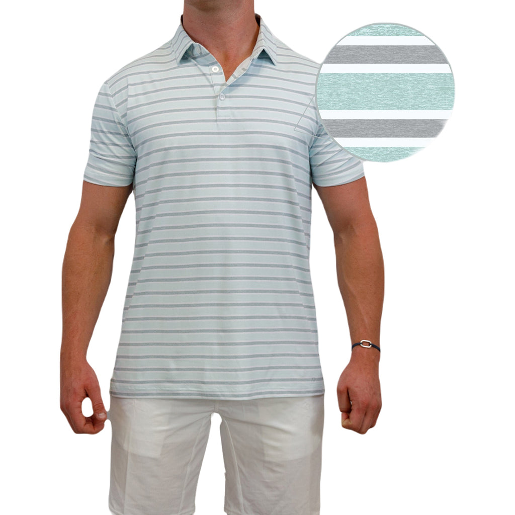 AndersonOrd Men's Bleached Aqua Heather Creek Polo