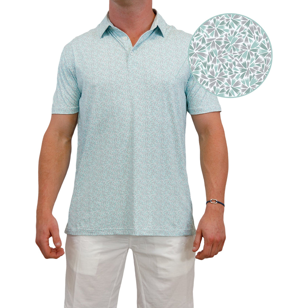 AndersonOrd Men's White/Bleached Aqua/Steel Reservoir Polo