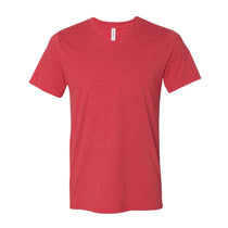 Bella + Canvas Unisex Heather Red Jersey Short-Sleeve V-Neck T-Shirt