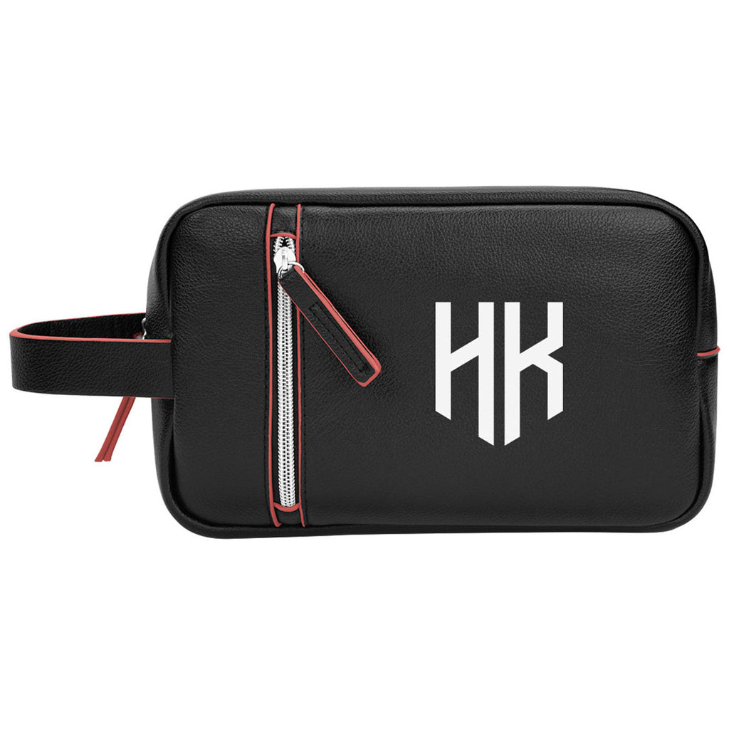 Hit Black with Red Glen Leatherette Toiletry Bag