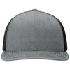Richardson Heather Grey/Black Solid Twill Trucker