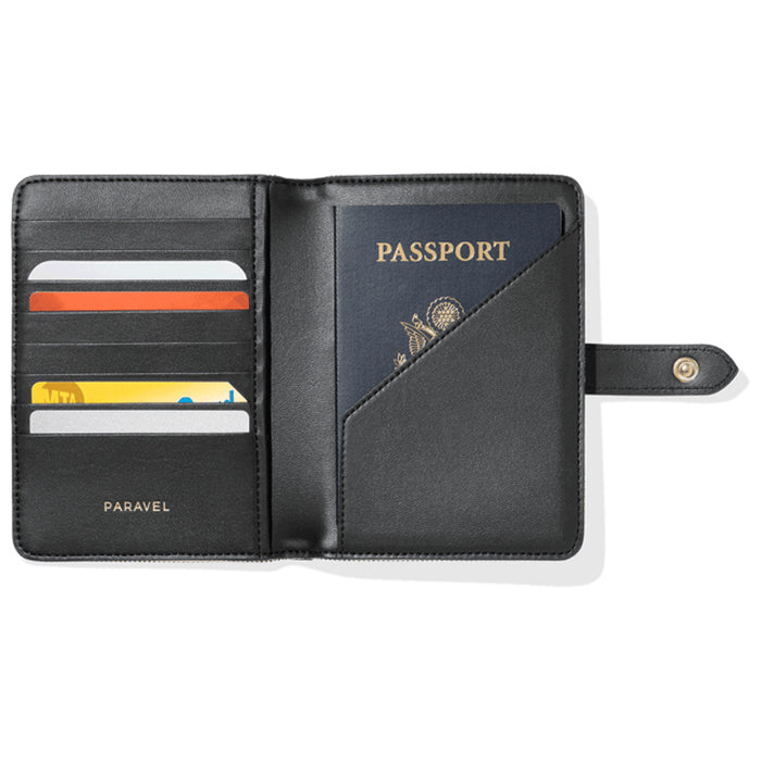 Paravel Domino Black Cabana Passport Case