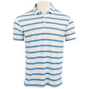 AndersonOrd Men's Creme/Laguna Blue/White Multi Stripe Polo