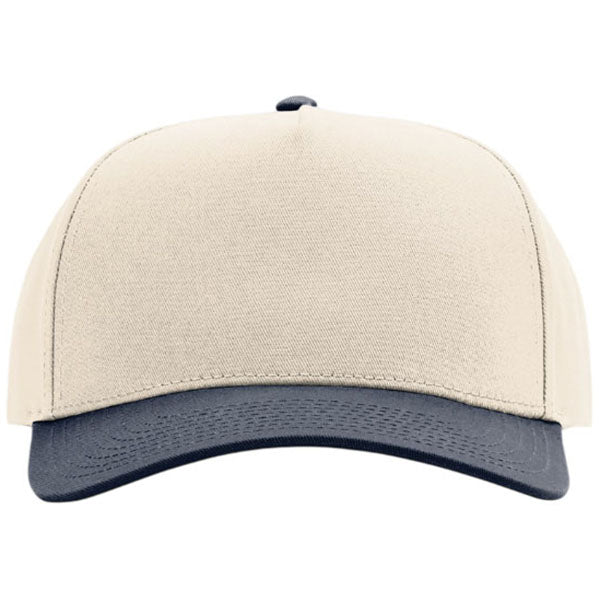 Richardson Cream/Cream/Navy Full Fabric 5-Panel Champ