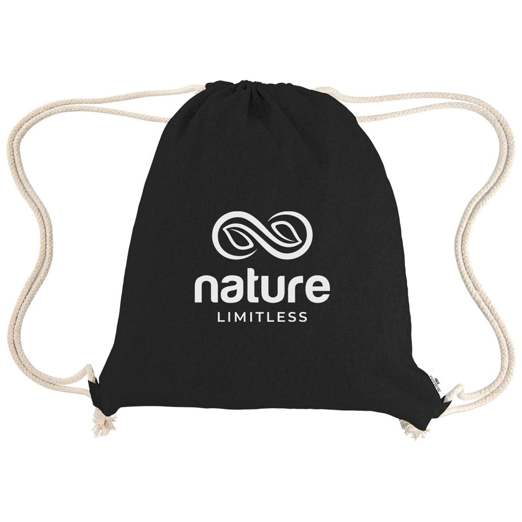 Hit Black Arden Recycled Cotton Drawstring Bag