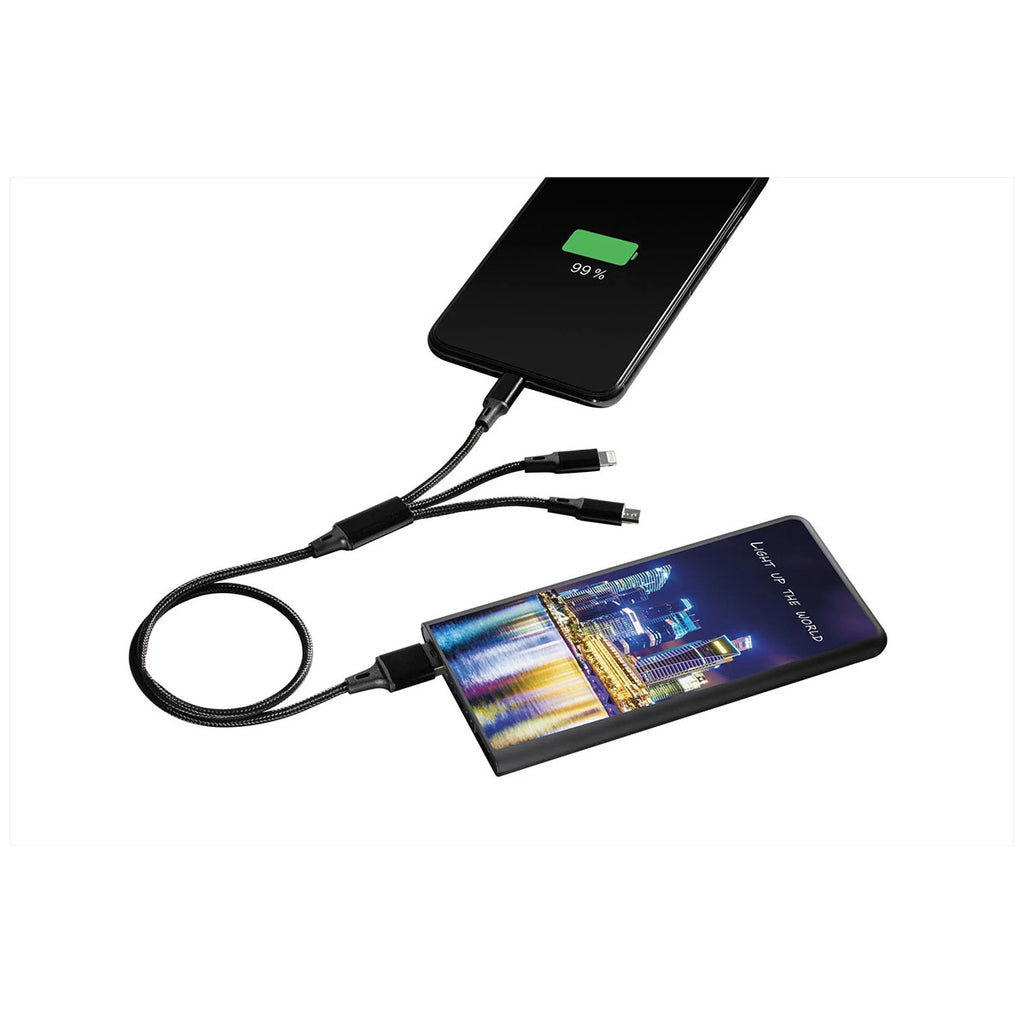 SCX Design Black w/White Light Full-Color Illuminated Power Bank Slim 5000 mAh