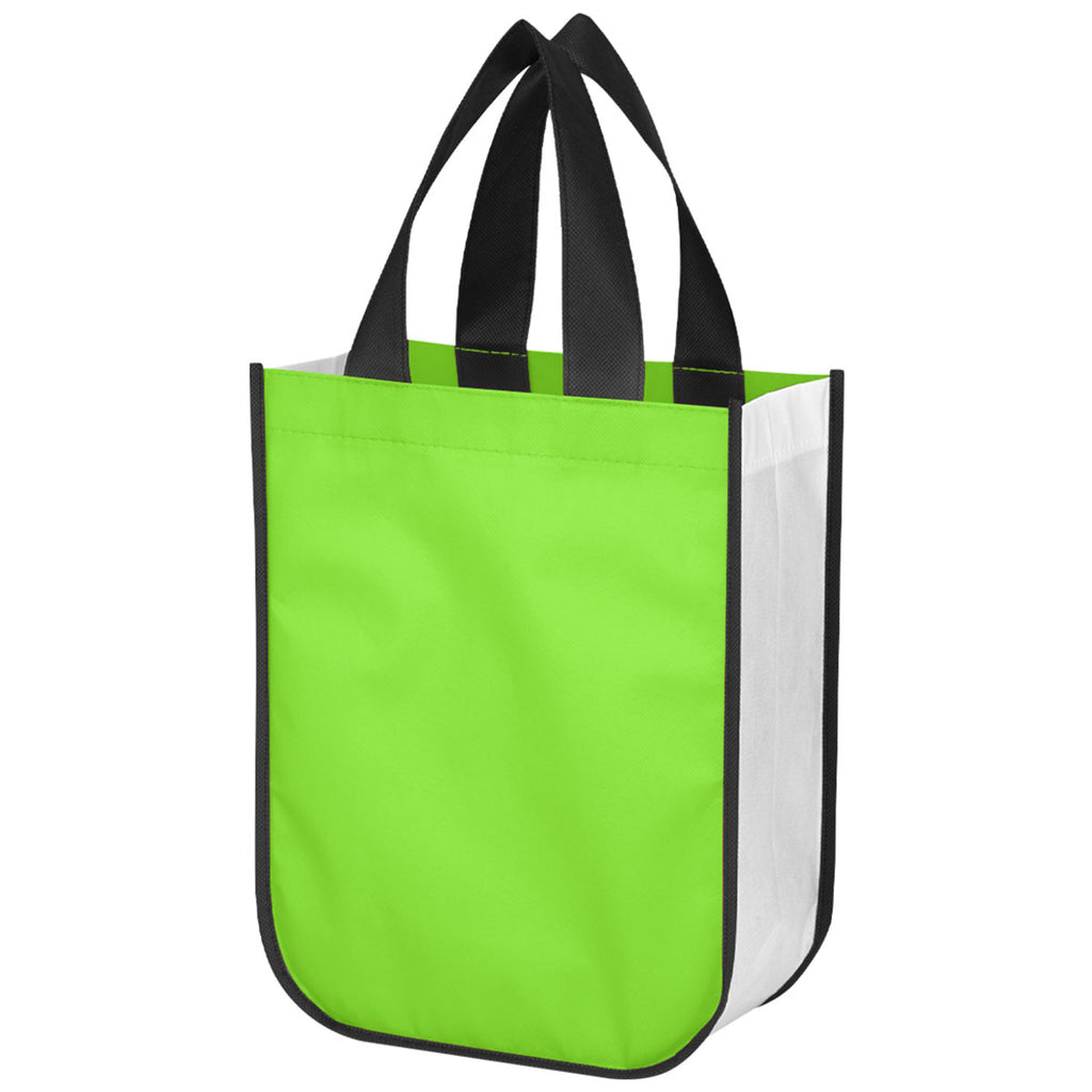 Hit Lime Green Shiny Non-Woven Shopper Tote Bag