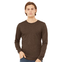 Bella + Canvas Men's Heather Brown Jersey Long-Sleeve T-Shirt