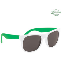 Hit White/Green Rubberized Sunglasses