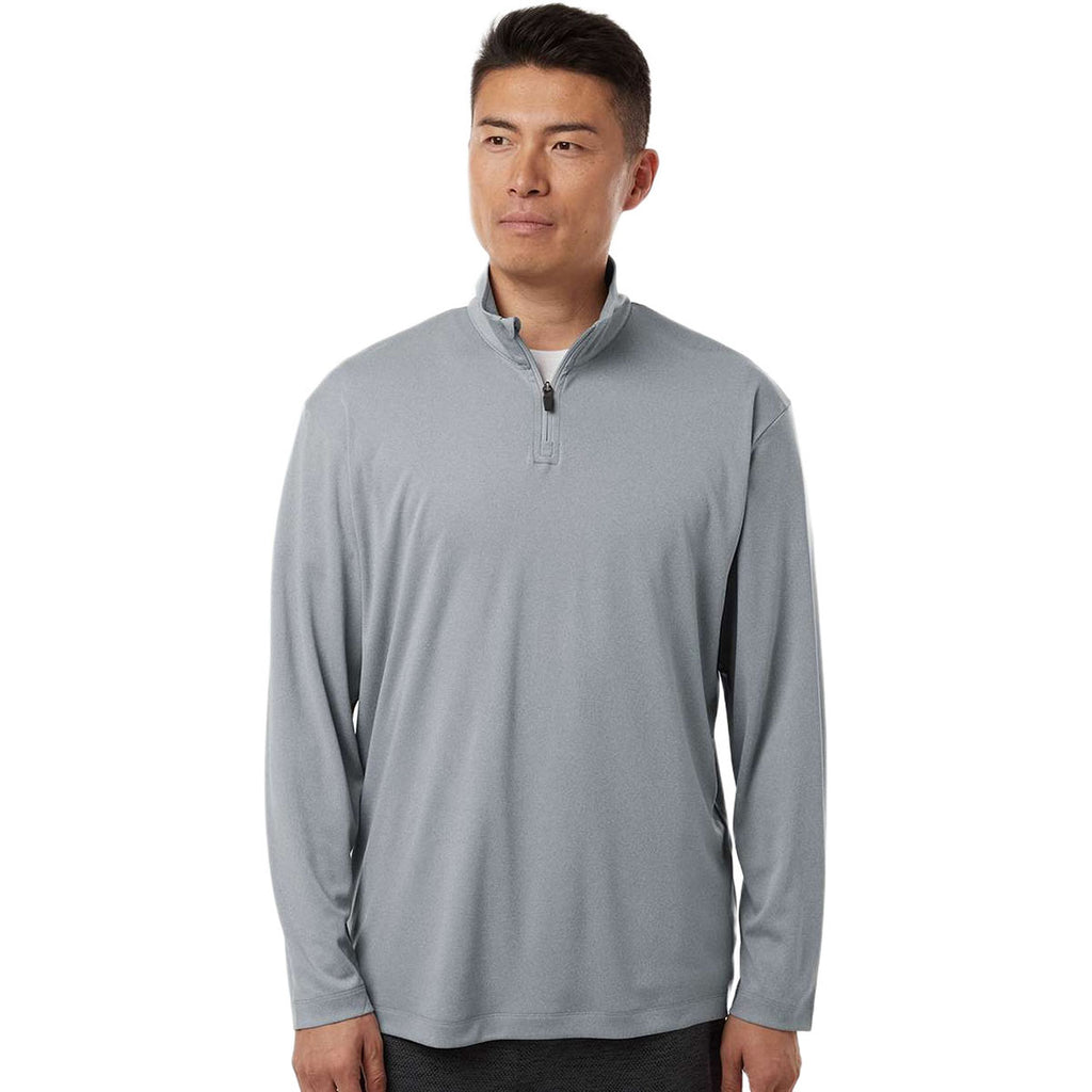 AllPro Men's Heather Steel Pro-Lock Performance Quarter-Zip Pullover