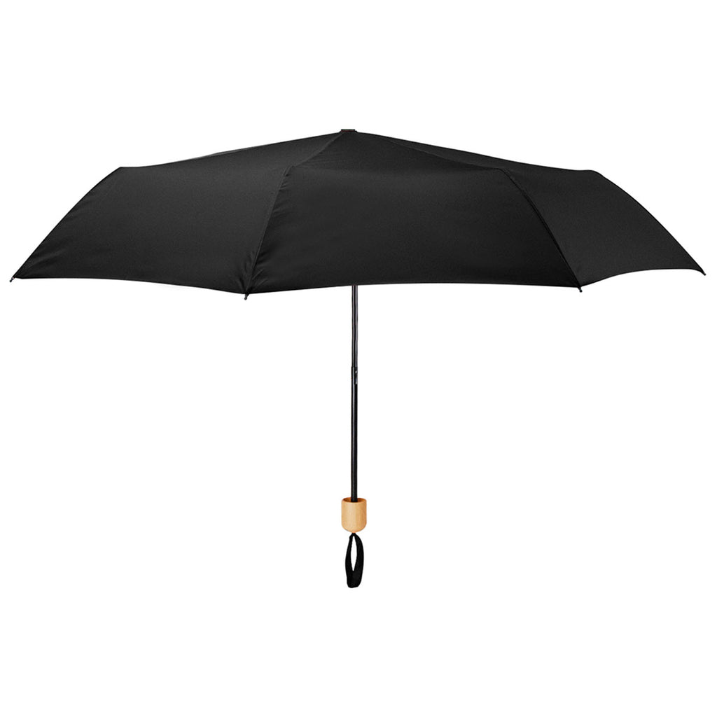 Hit Black 41" Arc Umbrella with 100% RPET Canopy & Bamboo Handle