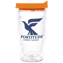 Tervis Clear Tumbler with Orange Lid Classic Tumbler 16 oz. - Printed