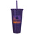 Good Value Purple Square Pattern Double Wall Tumbler - 23 oz