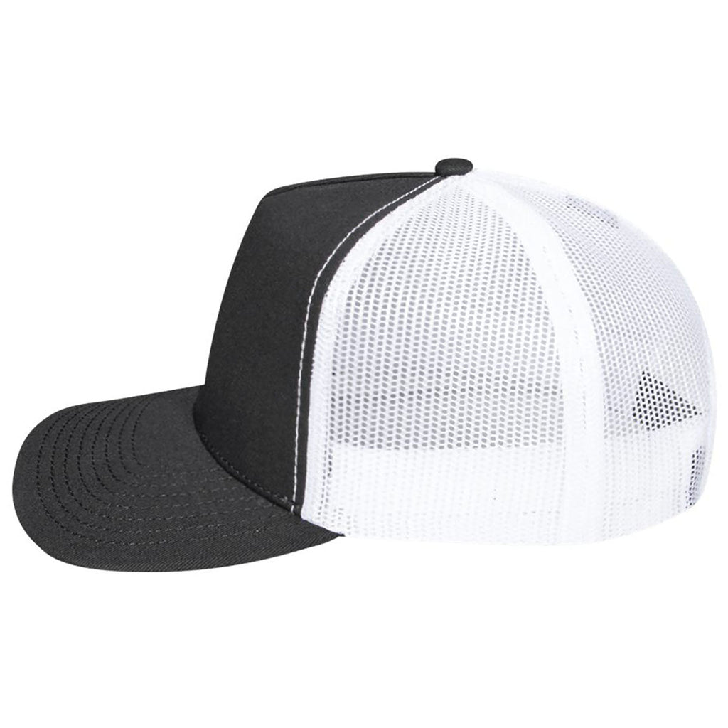 Pukka Black/White Rudder Five-Panel Cap