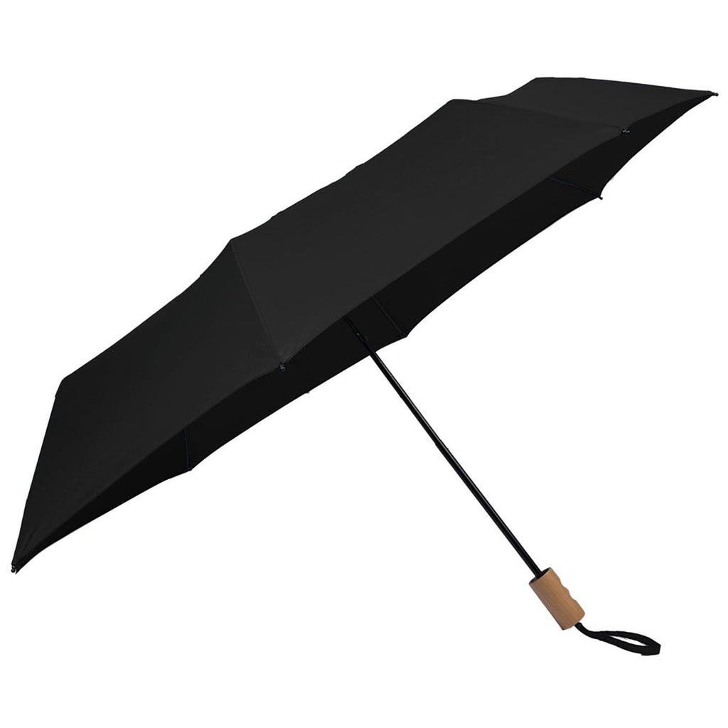 Leed's Black 46" Recycled 3-Folding Umbrella
